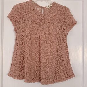 MONTEAU Top Lined Laced Top-Mauve size Medium